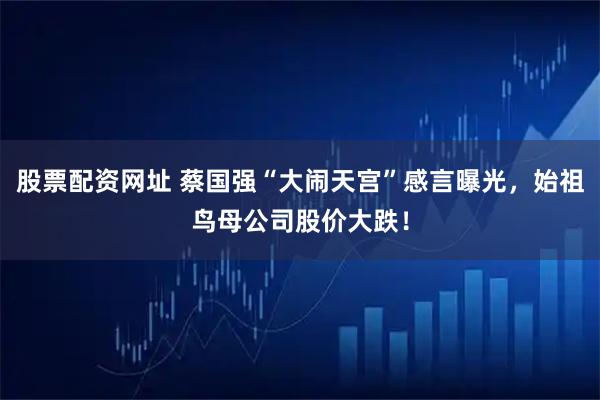 股票配资网址 蔡国强“大闹天宫”感言曝光，始祖鸟母公司股价大跌！